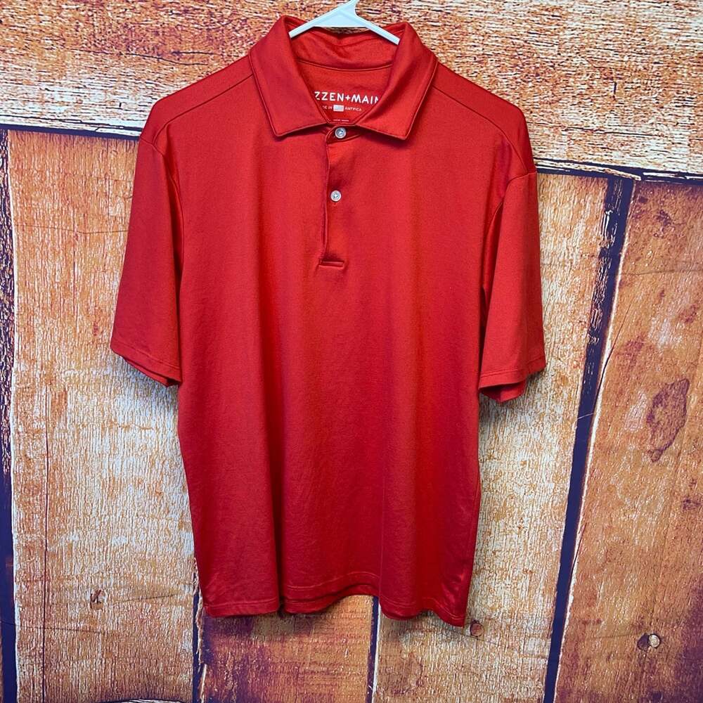 Mizzen+Main Men's Performance Polo Shirt Red Size Medium